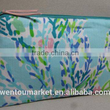 Wentou Monogramed Lilly Pulitzer Canvas Makeup Bag photo-5