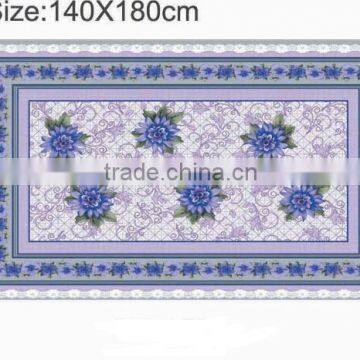 Newest transparent printed flowers all-in-one vinyl table cloth piece/roll