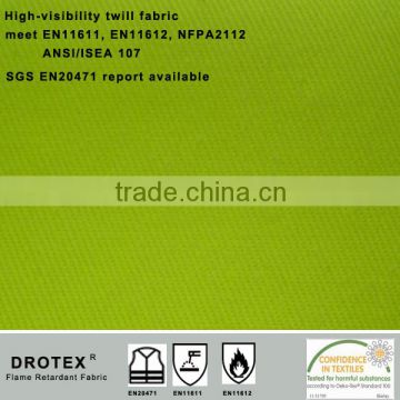 HV Yellow Cotton Nylon Permanent FR Fabric Item for Safety Workwear