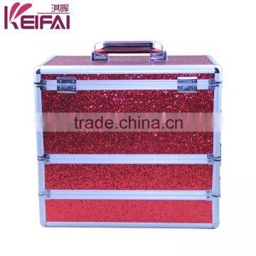 Personalized Most Popular Products Red Sequin PU Antique Professional Cosmetic Case photo-2