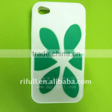 Flower printed silicone case for mobile phone