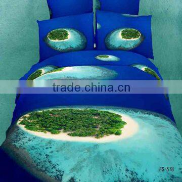 3D elegant scenery bedding set 100% cotton printed with reactive printed