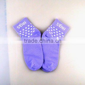 Factory Custom High quality babyor adult socks,dotted purple color style fashion tight tube socks with logo