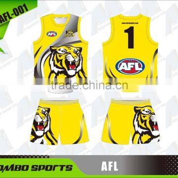 Heavy fabric sublimated pro neck AFL guernsey