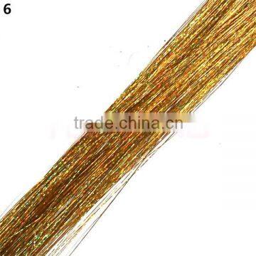 Fashion Accessory Hair Tinsel Shinning Color Hair Extensions for Women's Party