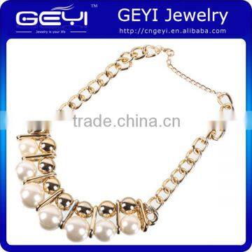 2014 wholesale chunky European factory price statement fashion necklace Opulent Pearlescent Choker