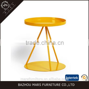 Round metal side table