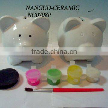 Ceramic DIY money box/ promotion item