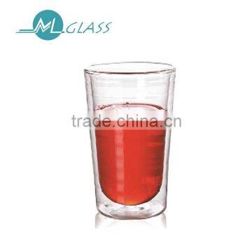 300ml handmade high borosilicate glassware double wall glass cup N6009