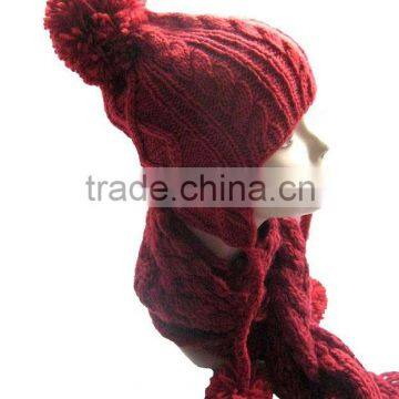 knitting scarf and cap