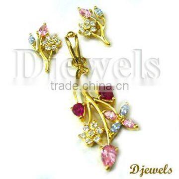 Gold Diamond Pendant Sets, Wedding Diamond Pendant Sets, Diamond Jewelry