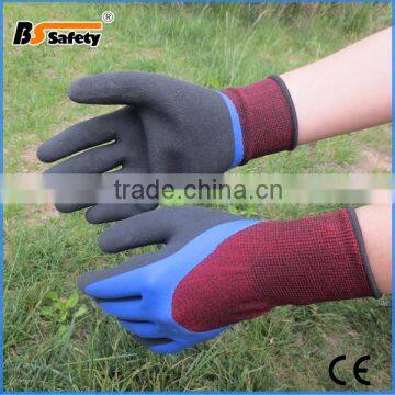 BSSAFETY Good breathable foam crinkle latex coated working gloves