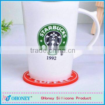 Promotion gifts starbucks PVC cup mat,food grade PVC pot holder,table accessories PVC placement