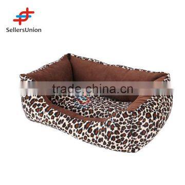 2017 No.1 Yiwu agent commission Agent wanted New design leopard pattern plush pet dog/pet kennel