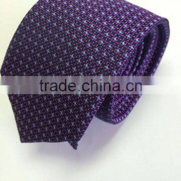 Men's pink\navy\blue 100% silk tie with micro square dot design