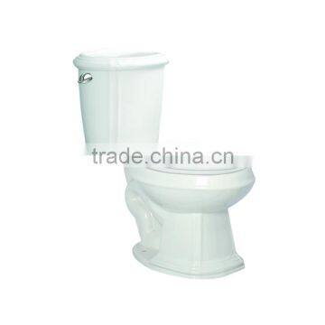 Smooth glazed water saving two piece ceramic toilet