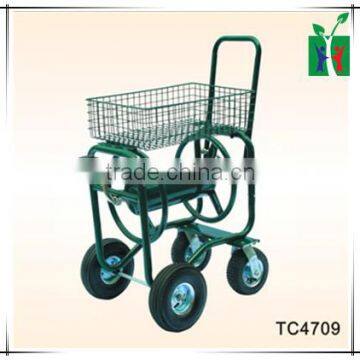 Metal four wheel garden hose reel tool cart TC4709