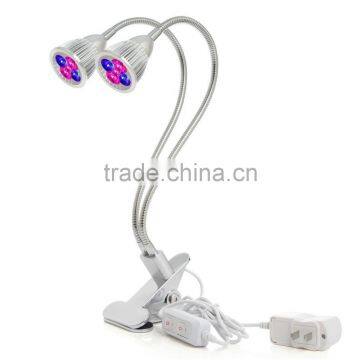 Led Grow Light, 10W Desk Clip Lamp with 360 Degree Flexible Gooseneck and Double on/off Switch for Indoor Plants