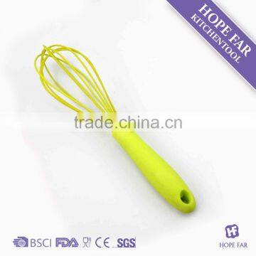 0300205 High quality 10.5" green color silicone kitchen egg beater