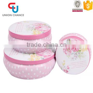 Hot Sale 3PCS Round Small Tin Box Tin Canister Storage Box