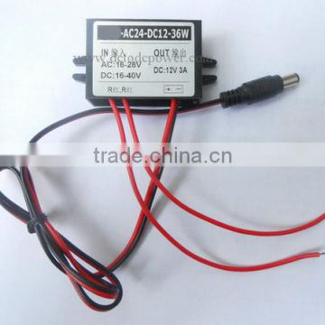 AC24V turn DC12V3A power converter AC-DC, 24V power switch 12V2A security camera surveillance