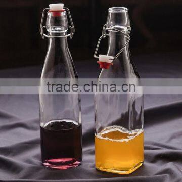 Round Olive Oil Glass Bottle With Stopper Clear Glass Bottle photo-2