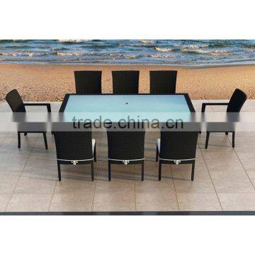 2017 Trade Assurance Display Cabinets Luxury Pvc Rattan Modular Metal Garden Glass Dining Table Set photo-5