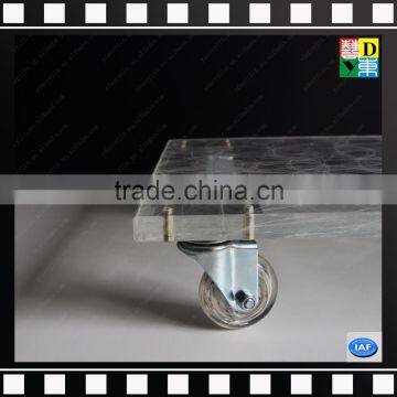 Modern Clear Acrylic Serving Hand Cart With 4 Wheels Acrylic Trolley Coffee Table photo-4