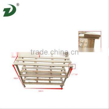 Eco-friendly 3 Tiers Light Wood Shoes Rack photo-4