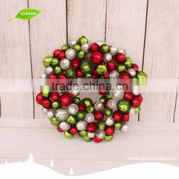 GNW CHWR-1605037 Wholesale New Design Colorful Christmas Ball Ornament Wreaths photo-2