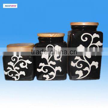 Ceramic Storage Jar With Wooden Lid photo-2