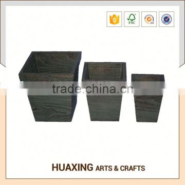 Eco-friendly round wooden flower pot with superior quality