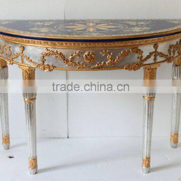 Living Room Furniture Antique Gold Framed Mirror Console Table photo-3