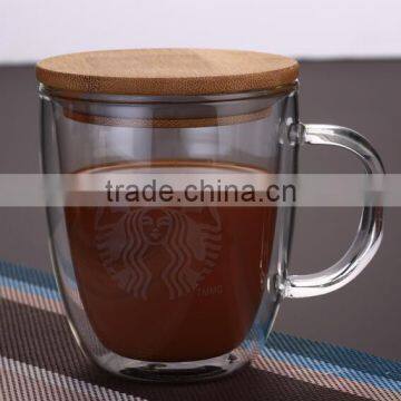 Borosilicate Double Wall Glass Cup With Lid