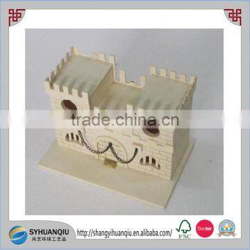 Handmade mini wooden castle toy CN