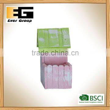 Small Wooden House Flower Pot and Garden Planter photo-2