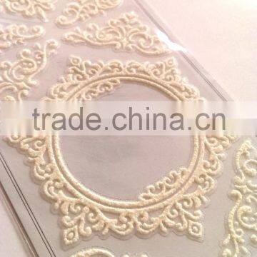 Decorative Glitter Frame Lace Foam Sticker, Classic Decorative Shinny Glitter Sticker photo-5