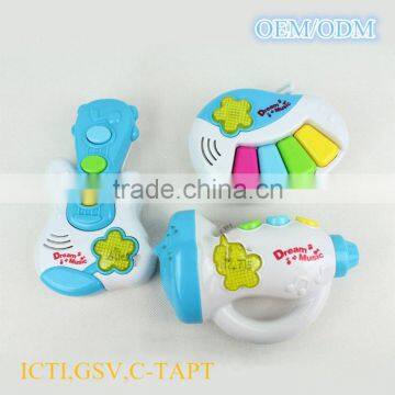 2015 nerw christmas learning instrument toy(including guitar, trupet, Piano) music toy from china icti factory