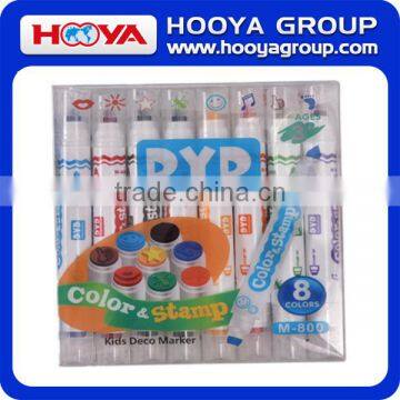 8pcs Pack Expression Stamper Markers Kids DIY Stamp Markers Watercolor Pen for School Supplies photo-3