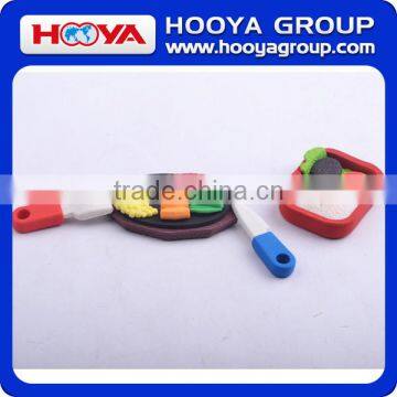 ST33712 Lovely for Kids High Quality Steak And Bento Set Shaped Pencil Eraser photo-2