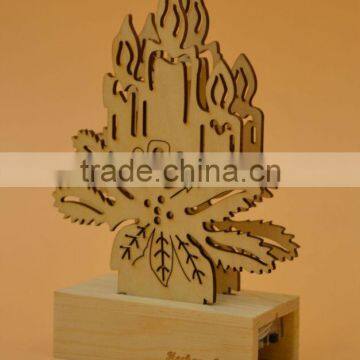 2015 Newest Top Quality Wooden Christmas Decor Gift With Light