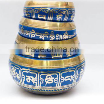 High Quality Colored Tibetan Handmade Meditation Singing Bowl photo-3