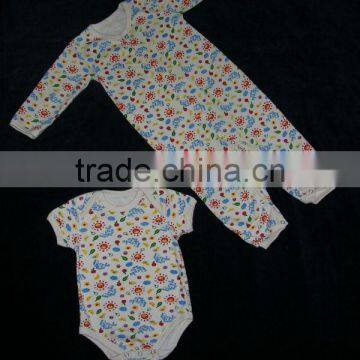 Organic Printed Romper_100% Organic Cotton Comfortable Baby Body Suit and Organic Printed Long Sleeve and Short Sleeve Baby Bod photo-2