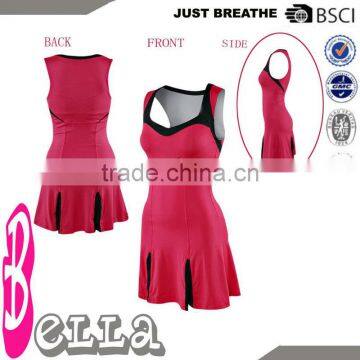 fuxia rose sexy slim fit elastane one piece top with skort girls tennis dress