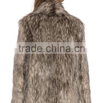 Hot Sale Women Cheap Fashion Pattern Faux Fur Coats Made in China photo-3