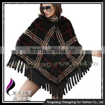 CX-B-M-62A 2016 New Latest Cheap Genuine Mink Fur Poncho and Shawl