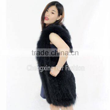 CX-G-B-69E Women's Real Raccoon Fur/ Rabbit Fur Vests From China photo-3