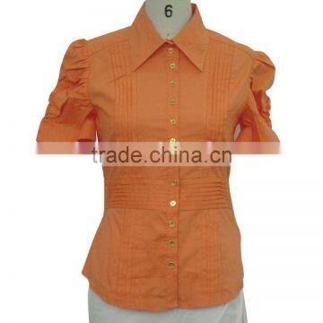 Cotton spandex ladies blouse with fashion design