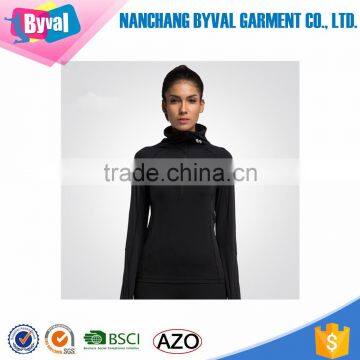 Wholesale Women Half Zip Long Sleeve Dry Fit Plain Sports T-Shirts photo-4