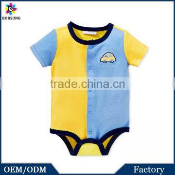 OEM Factory 2015 Summer Fashion Surfer Printed Infant Bodysuit Short Sleeve Baby Clothes